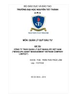 CÔNG TY TNHH QUẢN LÝ QUỸ MANULIFE VIỆT NAM