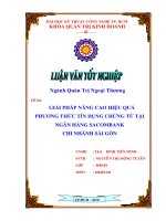 Giải pháp nâng cao hiệu quả phương thức tín dụng chứng từ tại ngân hàng sacombank chi nhánh sài gòn 