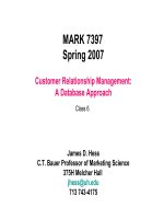 Tài liệu Customer Relationship Management: A Database Approach - Class 6 pptx