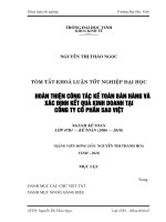 Hoàn thiện công tác kế toán bán hàng và xác định kết quả kinh doanh tại công ty cổ phần sao việt 