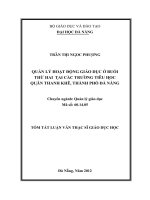 Quản lý hoạt động giáo dục ở buổi thứ hai tại các trường tiểu học quận thanh khê thành phố đà nẵng 
