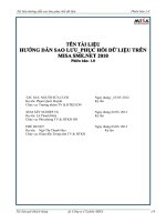 CCS  MISA SME NET tai lieu huong dan sao luu phuc hoi 