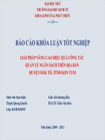 Slide GIẢI PHÁP NÂNG CAO HIỆU QUẢ CÔNG TÁC QUẢN lý NGÂN SÁCH TRÊN địa bàn HUYỆN đăk tô, TỈNH KON TUM 