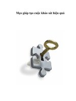 Tài liệu Mẹo giúp tạo cuộc khảo sát hiệu quả ppt