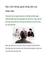 Tài liệu Học cách đứng ngoài công việc của nhân viên docx