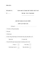 Tài liệu Mẫu đơn đề nghị cấp giấy phép liên vận Việt Lào pdf