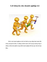 Tài liệu Lời khuyên cho doanh nghiệp trẻ doc
