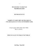 Nghiên cứu kiến trúc hướng dịch vụ ứng dụng quản lý cung cấp internet ADSL 