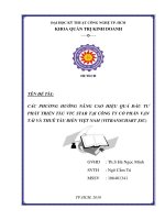 Các phương hướng nâng cao hiệu quả đầu tư phát triển tàu VTC STAR tại công ty cổ phần vận tải và thuê tàu biển việt nam (VITRANSCHART JSC) 