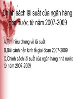 Chính sách lãi suất của ngân hàng nhà nước từ năm 2007 2009 