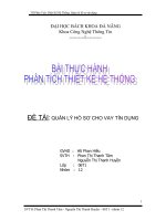 Phân tích và thiết kế hệ thống Quản lí hồ sơ cho vay tính dụng