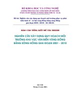 Nghiên cứu xây dựng quy hoạch môi trường khu vực ven biển vùng đồng bằng sông hồng giai đoạn 2001 2010 