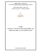 Gián án Tai lieu tap huan CNTT trong day hoc vat ly THCS