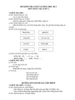 Gián án ĐỀ KIỂM TRA CHẤT LƯỢNG HỌC KÌ I MÔN TIẾNG VIỆT(LỚP 1)(ĐỀ SỐ 1)