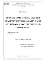 Trở ngại tâm lý trong giao tiếp của sinh viên với giảng viên 