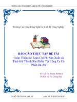 Hoàn thiện kế toán chi phí sản xuất và tính giá thành sản phẩm tại Công ty Cổ phần Ba An