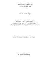Giáo dục ý thức nghề nghiệp cho học sinh hệ trung cấp trường đại học công nghiệp thực phẩm thành phố hồ chí minh luận văn thạc sĩ khoa học giáo dục 