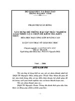 Xây dựng hệ thống bài tập trắc nghiệp loại nhiều lựa chọn để kiểm tra kiến thức hoá học đại cương lớp nâng cao 