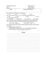 Đề kiểm tra học kỳ 1 hóa 8 (hay)