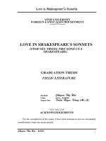 Love in shakespeare's sonnets = tình yêu trong thơ xônê của shakespeare 