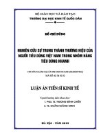 Nghiên cứu sự trung thành thương hiệu của người tiêu dùng việt nam trong nhóm hàng tiêu dùng nhanh 