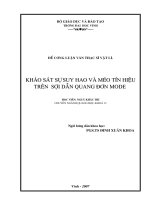 Khảo sát sự suy hao và méo tín hiệu trên sợi dẫn quang đơn mode 