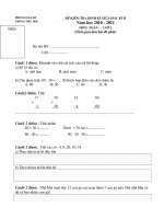 Bài giảng Đề KTGKII 2010-2011 Toán 1