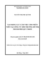 Tạo động lực làm việc cho nhân viên tại công ty môi trường đô thị thành phố quy nhơn 