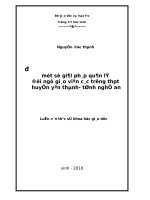 Một số giải pháp quản lý đội ngũ giáo viên các trường THPT huyện yên thành, tỉnh nghệ an 