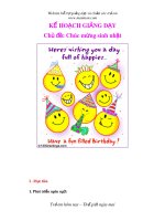 Tài liệu KẾ HOẠCH GIẢNG DẠY - Chủ đề: Chúc mừng sinh nhật ppt