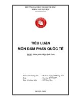 Tiểu luâṇ môn đàm phán quốc tế đề tài đàm phán hiệp định paris 