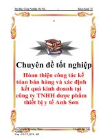 Tài liệu Chuyên đề tốt nghiệp: Hòan thiện công tác kế tóan bán hàng và xác định kết quả kinh doanh tại công ty TNHH dược phẩm thiết bị y tế Anh Sơn ppt