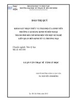 Khảo sát nhận thức và thái độ của sinh viên trường cao đẳng kinh tế đối ngoại TP hồ chí minh đối với một số nghề liên quan đến kinh tế và thương mại 