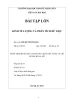 BÀI tập lớn KINH tế LƯỢNG và PHÂN TÍCH dữ LIỆUPHÂN TÍCH bộ số LIỆU CHỈ số CPI, CHỈ số GIÁ VÀNG và CHỈ số GIÁ đô LA mỹ 