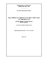 Đặc điểm của hồi ký văn học việt nam từ 1986 đến nay luận văn thạc sỹ ngữ văn 