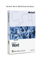 Tài liệu MS Word - Bài 12: Thiết kế Forms-Tạo Macros docx