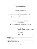 Quá trình phát triển kinh tế   xã hội liên bang nga dưới thời tổng thống v putin (2000   2008) 