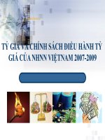 Tỷ giá và chính sách điều hành tỷ giá của NHNN việt nam 2007 2009 