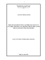 Một số giải pháp nâng cao hiệu quả quản lý của hiệu trưởng các trường trung học cơ sở thị xã sầm sơn tỉnh thanh hóa luận văn thạc sĩ khoa học giáo dục 