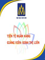 Tài liệu Bài giảng tiền tệ ngân hàng - Chương 14: Hoạt động kinh doanh ngân hàng pptx