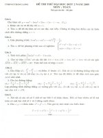 Tài liệu Đề thi thử đại học môn Toán đợt 2 năm 2009 - TTBDVH Thăng Long ppt