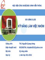Silde bài giảng Kỹ năng làm việc nhóm_ThS.Nguyễn Quang Hưng_HVCNBCVT