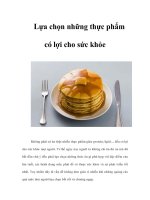 Tài liệu Lựa chọn những thực phẩm có lợi cho sức khỏe doc