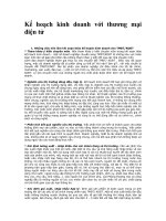 Kế hoạch kinh doanh với thương mại điện tử