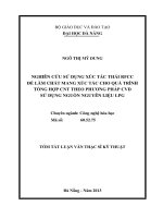 Nghiên cứu sử dụng xúc tác thải RFCC để làm chất mang xúc tác cho quá trình tổng hợp CNT theo phương pháp CVD sử dụng nguồn nguyên liệu LPG 
