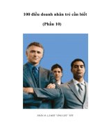 Tài liệu 100 điều doanh nhân trẻ cần biết (Phần 10) pdf