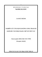 Nghiên cứu ứng dụng đường cong tham số b spline vào nhận dạng chữ số viết tay 