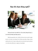 Tài liệu Bạn đã chọn đúng nghề? pdf