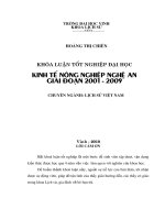 Kinh tế nông nghiệp nghệ an giai đoạn 2001   2009 