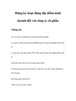 Tài liệu Đăng ký hoạt động địa điểm kinh doanh đối với công ty cổ phần docx